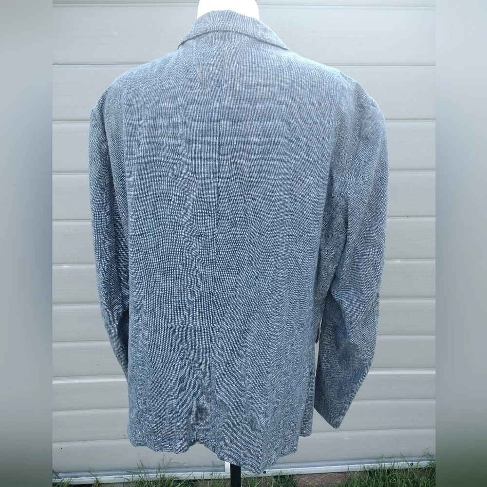 J Crew (e8647) Mens Blue 2 Button Blazer / Sports coat - Size XL Linen Blend
